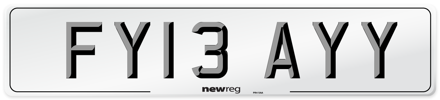 FY13 AYY Number Plate from New Reg
